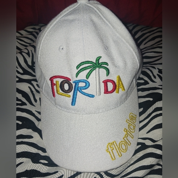 Men Florida multicolor embroidery white adjustable snap hat - Picture 4 of 10